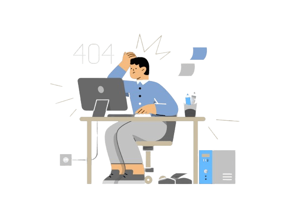 404 Error with person on computer